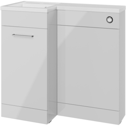 Bathstore Panama Single Door Grey Gloss Left Hand Basin and WC Unit 900mm