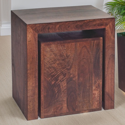Brooklyn Nihash Toko Cubed Dark Mango Nest of Tables Set of 2