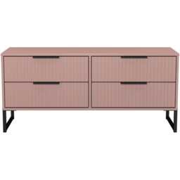 Crowndale Fluted 4 Drawer Kobe Pink Bed Box Ready Assembled - thumbnail 2