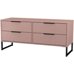 Crowndale Fluted 4 Drawer Kobe Pink Bed Box Ready Assembled - thumbnail 4