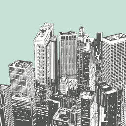 Origin Murals Urban City Skyscrapers Multicolour Wall Mural - thumbnail 2