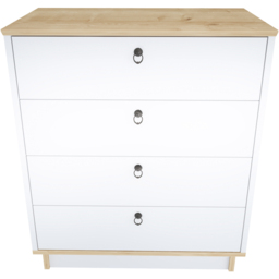 Decorotika Sahra White and Oak 4 Drawer Chest of Drawers - thumbnail 3
