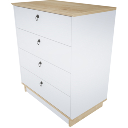 Decorotika Sahra White and Oak 4 Drawer Chest of Drawers - thumbnail 2
