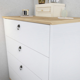 Decorotika Sahra White and Oak 4 Drawer Chest of Drawers - thumbnail 4