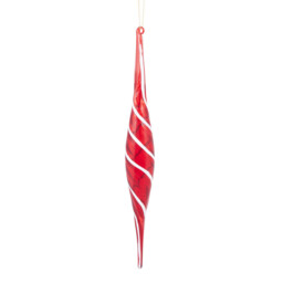 Single Candy Cane Lane Swirl Christmas Droplet Bauble 30cm in Assorted styles - thumbnail 4