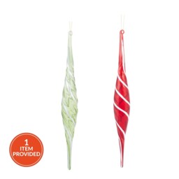 Single Candy Cane Lane Swirl Christmas Droplet Bauble 30cm in Assorted styles - thumbnail 1