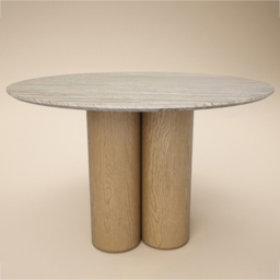 SOLACE+CO Deko Oak 4 Seater Sintered Stone Effect Dining Table - thumbnail 2