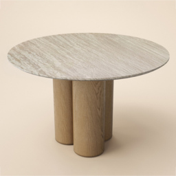 SOLACE+CO Deko Oak 4 Seater Sintered Stone Effect Dining Table - thumbnail 3