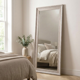 Iyla Carved Washed Wooden Mirror - thumbnail 4