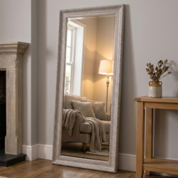Iyla Carved Washed Wooden Mirror - thumbnail 2