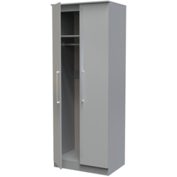 Crowndale Worcester Uniform Grey and Dusk Grey 2 Door Wardrobe Ready Assembled - thumbnail 4