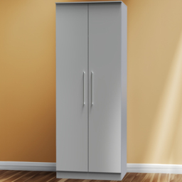 Crowndale Worcester Uniform Grey and Dusk Grey 2 Door Wardrobe Ready Assembled - thumbnail 1