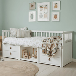 Noa and Nani Lottie Classic White Mid Sleeper Cabin Bed with Underbed Storage