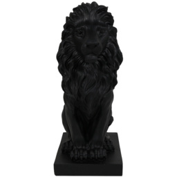 Matte Black Standing Lion Ornament 34cm