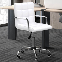 Portland White PU Leather Swivel Office Chair