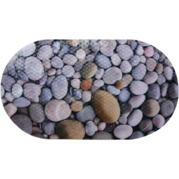 Grey Pebbles PVC Bath Mat 60 x 39cm