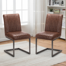 Julian Bowen Brooklyn Set of 2 Brown Dining Chair