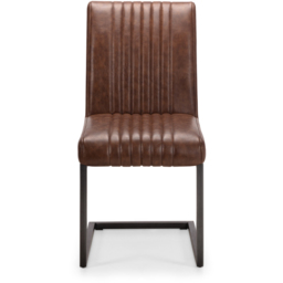 Julian Bowen Brooklyn Set of 2 Brown Dining Chair - thumbnail 4
