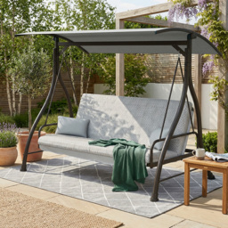 Malay Riviera Grey 3 Seater Garden Swing Bed