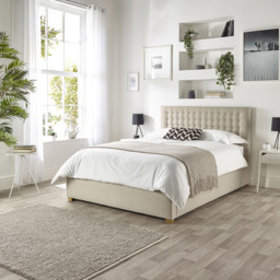 Catherine Lansfield Opulence Double Natural Twill Ottoman Bed - thumbnail 4
