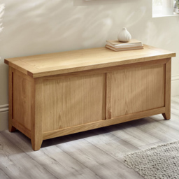 Julian Bowen Mallory Oak Storage Bench - thumbnail 1