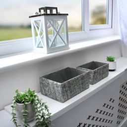 JVL Urban Rectangular Paper Storage Basket 2 Pack - thumbnail 2