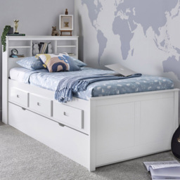 Veera White 3 Drawer Guest Bed with Spring Mattress