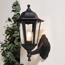 Rutland Outdoor Wall Lantern - Black - thumbnail 1
