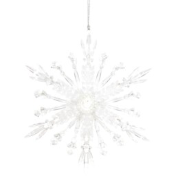 Angel Whispers White Frosted Shiny Snowflake Decoration - thumbnail 2