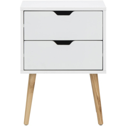 GFW Nyborg 2 Drawer White Bedside Table Set of 2 - thumbnail 2