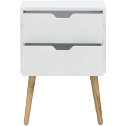 GFW Nyborg 2 Drawer White Bedside Table Set of 2 - thumbnail 3