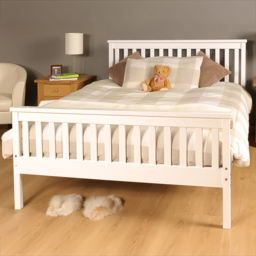 Brooklyn King Size White Wooden Bed Frame - thumbnail 1