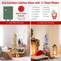 StarBright Pre Lit Slim Pencil LED Artificial Christmas Tree 4ft - thumbnail 4