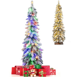 StarBright Pre Lit Slim Pencil LED Artificial Christmas Tree 4ft - thumbnail 3