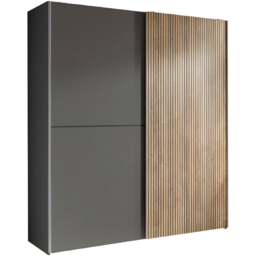 Julian Bowen Berno 2 Door Light Oak and Dark Grey Sliding Wardrobe - thumbnail 2