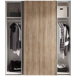 Julian Bowen Berno 2 Door Light Oak and Dark Grey Sliding Wardrobe - thumbnail 4
