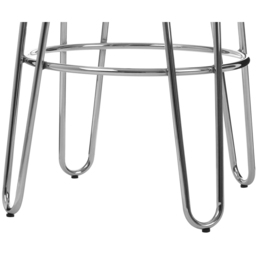 Premier Housewares District Chrome Wooden Stool with Hairpin Legs - thumbnail 3