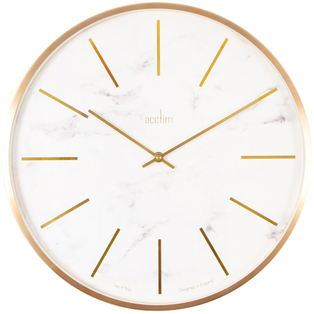 Acctim Luxe Marble Round Wall Clock 40cm - image 1
