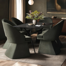 SOLACE+CO Emil Aiko 6 Seater Glass Dining Set - thumbnail 1