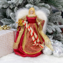 The Christmas Workshop Red Angel Tree Topper 30cm - thumbnail 2