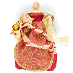 The Christmas Workshop Red Angel Tree Topper 30cm - thumbnail 1