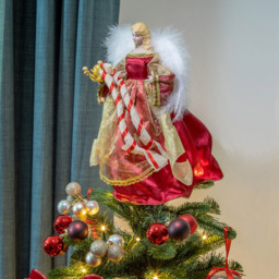 The Christmas Workshop Red Angel Tree Topper 30cm - thumbnail 4