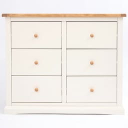 Cabinet Bits Castelli 6 Drawer Off White Chest of Drawers with Wooden Knob - thumbnail 3