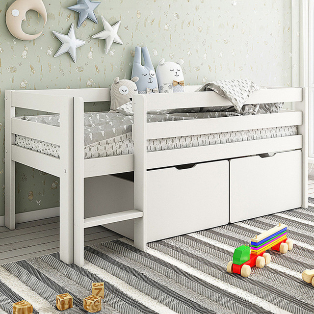 Noomi Shorty White Mid Sleeper with Crate Drawers - image 1