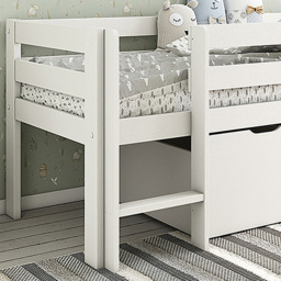 Noomi Shorty White Mid Sleeper with Crate Drawers - thumbnail 2