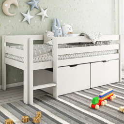 Noomi Shorty White Mid Sleeper with Crate Drawers - thumbnail 1
