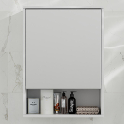 Mayfair White Mirror Cabinet with Open Shelf