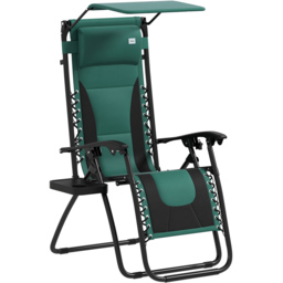 Outsunny Green Zero Gravity Recliner Lounger - thumbnail 2