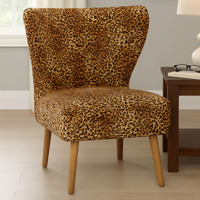 Premier Housewares Cefena Leopard Print Velvet Accent Chair - image 1