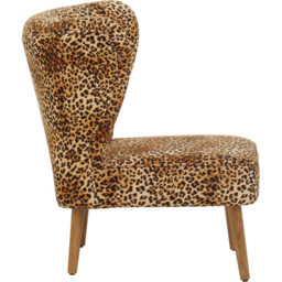 Premier Housewares Cefena Leopard Print Velvet Accent Chair - thumbnail 3